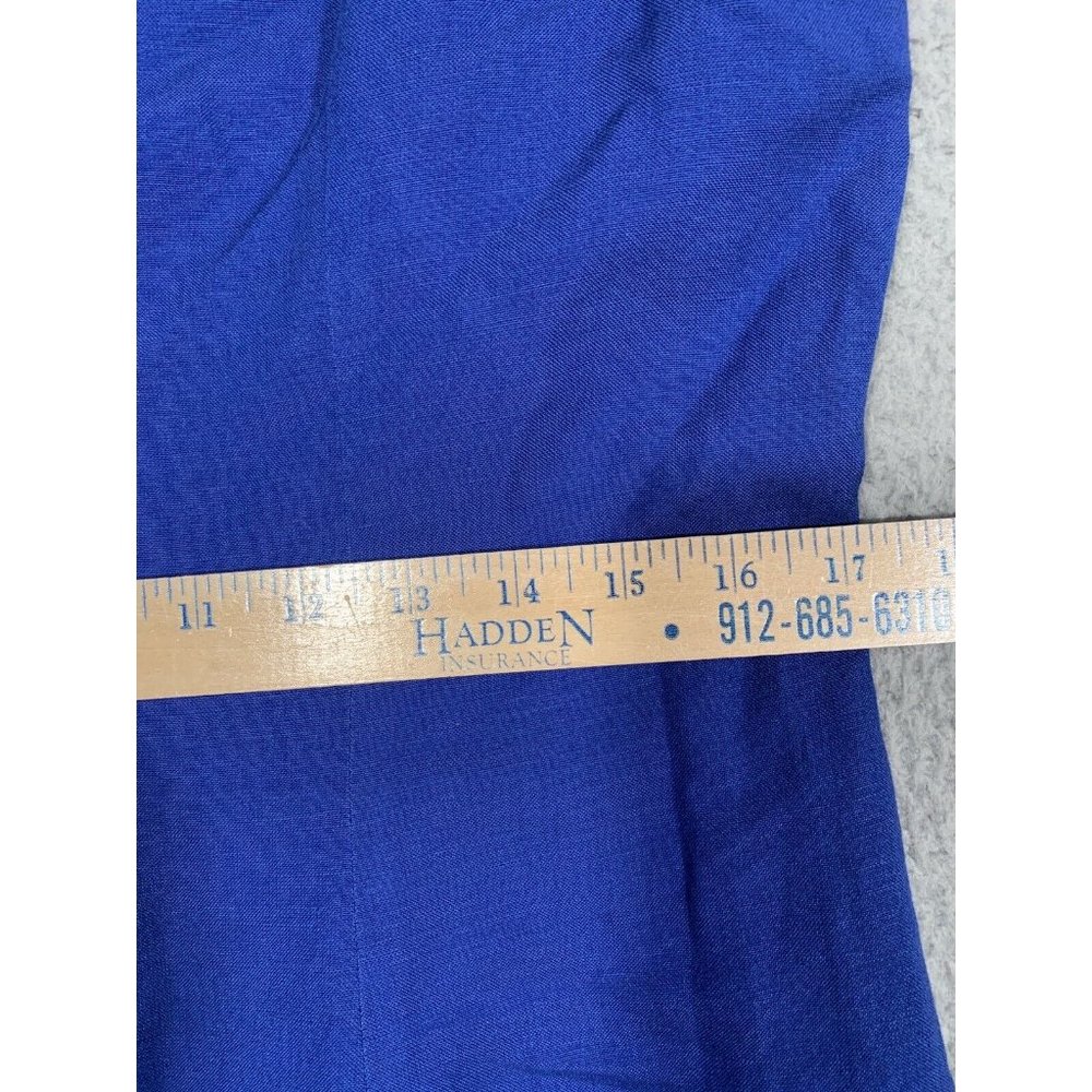 Deane & White Dress Blue Linen Blend Sleeveless Lined Size 10 Back Zipper - Picture 5 of 8